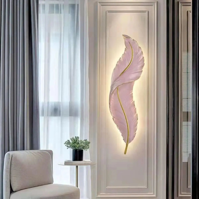 Axya LED Feather Wall Lamp for Bedroom Living Room Hallway Decor