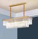 Axyaa Crystal Rectangle Pendant Ceiling Light - Modern Kitchen Island Bar Fixture