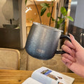 Axyaa Stainless Steel Gradient Coffee Cup with Handle and Lid