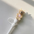 Axyaa Cherry Blossom Bear Deer Straw Cover for Starbucks Tumbler