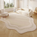 Axyaa Fluffy Cream Bedroom Rug Soft Floor Mat for Cozy Home Decor
