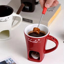 Axyaa Ceramic Chocolate Fondue Warmer Set for Valentine's Day