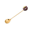 Axyaa Stainless Steel Donut Dessert Spoon and Fork Set