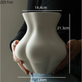 Axyaa White Ceramic Human Body Vase Decorative Crafts