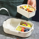 Axyaa 3-Compartment Removable Lunch Box 800ml Portable Bento Box Microwave Container