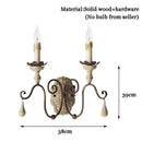 Axyaa Vintage Rural French Wood Carving Wall Lamp for Living Room Bedroom