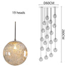 Axyaa Glass Stair Chandelier Modern Living Room Indoor LED Lighting