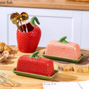 Axyaa Ceramic Butter Cheese Plate Sushi Storage Jar Set Chopsticks Spoon Fork