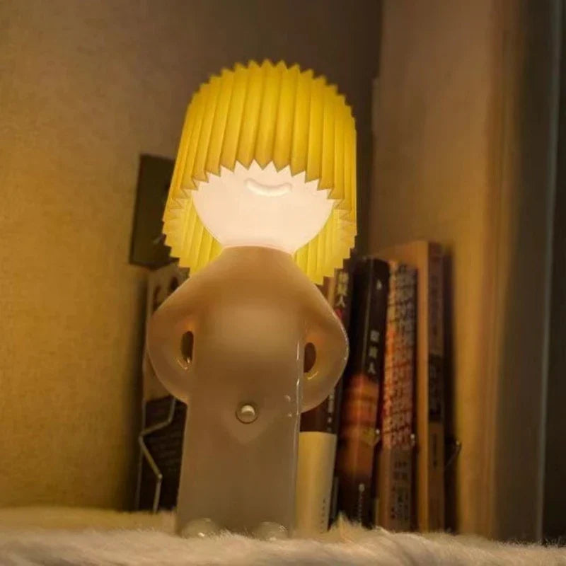 Axyaa Pleats LED Table Lamp: Creative & Unique Reading Light for Bedroom & Children