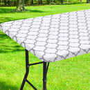 Axyaa Waterproof Elastic Vinyl Tablecloth 30x72 for Party Decor, Picnic, Camping, Outdoor