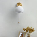 Axyaa Vintage Brass & White Glass LED Wall Lights for Living Room