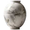 Axyaa Retro Earthenware Pot Model Room Tea Study Flower Arrangement Pottery Hand-Painted