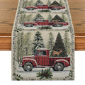 Axyaa Christmas Table Runner Farmhouse Kitchen Decor Dining Holiday Party