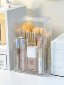 Axyaa Acrylic Makeup Brush Holder & Organizer for Cosmetics, Pencils, Lipsticks - Clear Storage Box