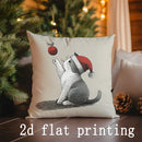Axyaa Christmas Animal & Santa Pillow Cover for Sofa, Bedroom, Car