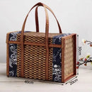 Bamboo Camping Storage Basket by Axyaa - Sturdy Portable Outdoor Picnic Box