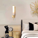 Spanish Marble LED Wall Lamp by Axyaa in Black Gold Copper Finish, Elegant Sconce for Various Rooms
