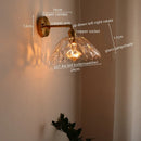 Axyaa Vintage Copper Glass Wall Sconce Indoor Bedside Light Fixture