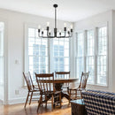 Axyaa Vintage 8-Light Black Ceiling Chandelier Pendant - Indoor Living Dining Room Lighting