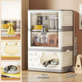 Axyaa Cat House Cabinet: 1-3 Tier, 60cm Wide, Black/Gray for Bedroom/Living Room