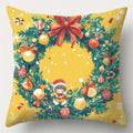 Axyaa Christmas Pillowcase Set: Snowman, Fawn, Garland, Christmas Tree Print