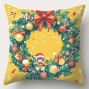 Axyaa Christmas Pillowcase Set: Snowman, Fawn, Garland, Christmas Tree Print