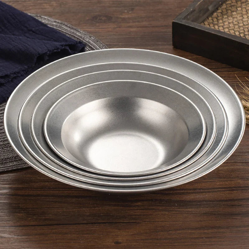 Axyaa Stainless Steel Spaghetti Plate & Fruit Salad Bowl - Kitchen Tools