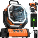 Axyaa Portable Desk Fan with LED Light, Rechargeable & Quiet for Home and Camping
