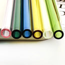 Axyaa Glass Straws Set of 6 with Cleaning Brushes | Reusable Colourful Drinking Straws