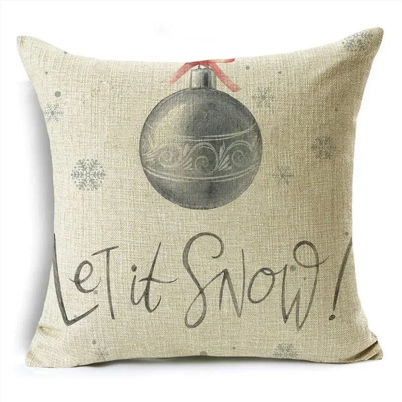 Axyaa Christmas Throw Pillow Covers - Zigzag Reindeer Red Pillowcase