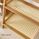Axyaa 2-Tier Rattan Desktop Organizer Stand Shelf - Office & Stationary Storage Rack