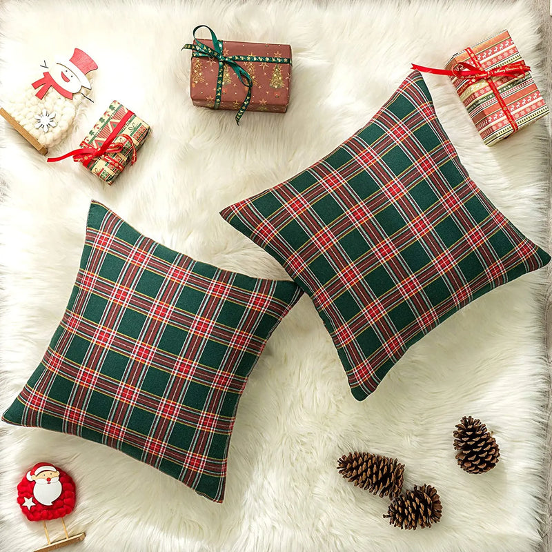 Axyaa Christmas Cushion Cover 45x45 Nordic Plush Pillow for Living Room - Home Decor Gift