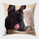 Axyaa French Bulldog Polyester Cushion Cover - Modern Sofa Throw Pillow Cover