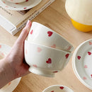 Axyaa Heart Ceramic Dinnerware Set: Plate, Bowl, Mug - Japanese Love, Valentine's Day Gift