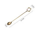 Axyaa Flower Dessert Spoon Fork Set Stainless Steel Coffee Tea Ice Cream Kitchen Tableware