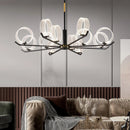 Axyaa Nordic Black Acrylic Chandelier Modern Minimalist Luxury Bedroom Living Room Creative Circle