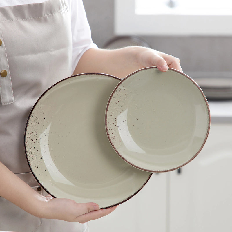 Axya Navia Stoneware Ceramic Dinnerware Set: Dinner, Dessert Plate, Bowl, Mug Tableware