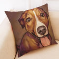Axyaa Funny Pet Dog Pattern Linen Cushion Cover 45x45cm for Home Decor