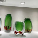 Axyaa Crystal Flower Vase: Bubble Glass Desktop Decoration for Dried or Hydroponic Flowers