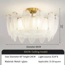 Axyaa Luxury Feather Crystal Chandelier - Cream Style Main Bedroom Lighting