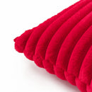 Axyaa Red Rabbit Fur Throw Pillow Covers Set, Cozy Christmas Home Decor
