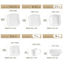 Axyaa Marble Grey Ivory White Ceramic Dinnerware Set - 36 Piece