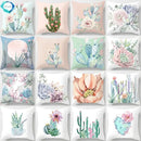 Tropical Cactus Succulent Plant Print Pillow Cover for Home Decor by Axyaa