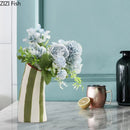 Axyaa Colorful Stripes Ceramic Vase for Modern Floral Arrangement