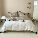Axyaa Polka Dot Love Embroidered Lyocell Bedding Set 
Luxury Plant Fibre Duvet Cover Set