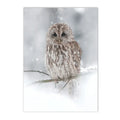 Axyaa Winter Lake Forest Owl Deer Snow Canvas Wall Art Print for Modern Home Decor