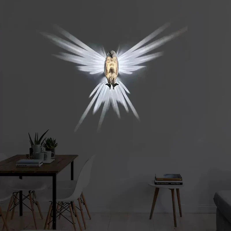 Axya 3D Print Resin Anime Owl Eagle Wall Lamp Night Light