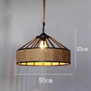 Axyaa Vintage Hemp Rope Iron Cage Chandelier Pendant Lamp