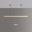 Axyaa Wood LED Pendant Lights: Modern Nordic Strip Ceiling Lamps for Home & Office