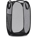 Axyaa Collapsible Mesh Laundry Basket with Side Pocket for Breathable Clothes Storage